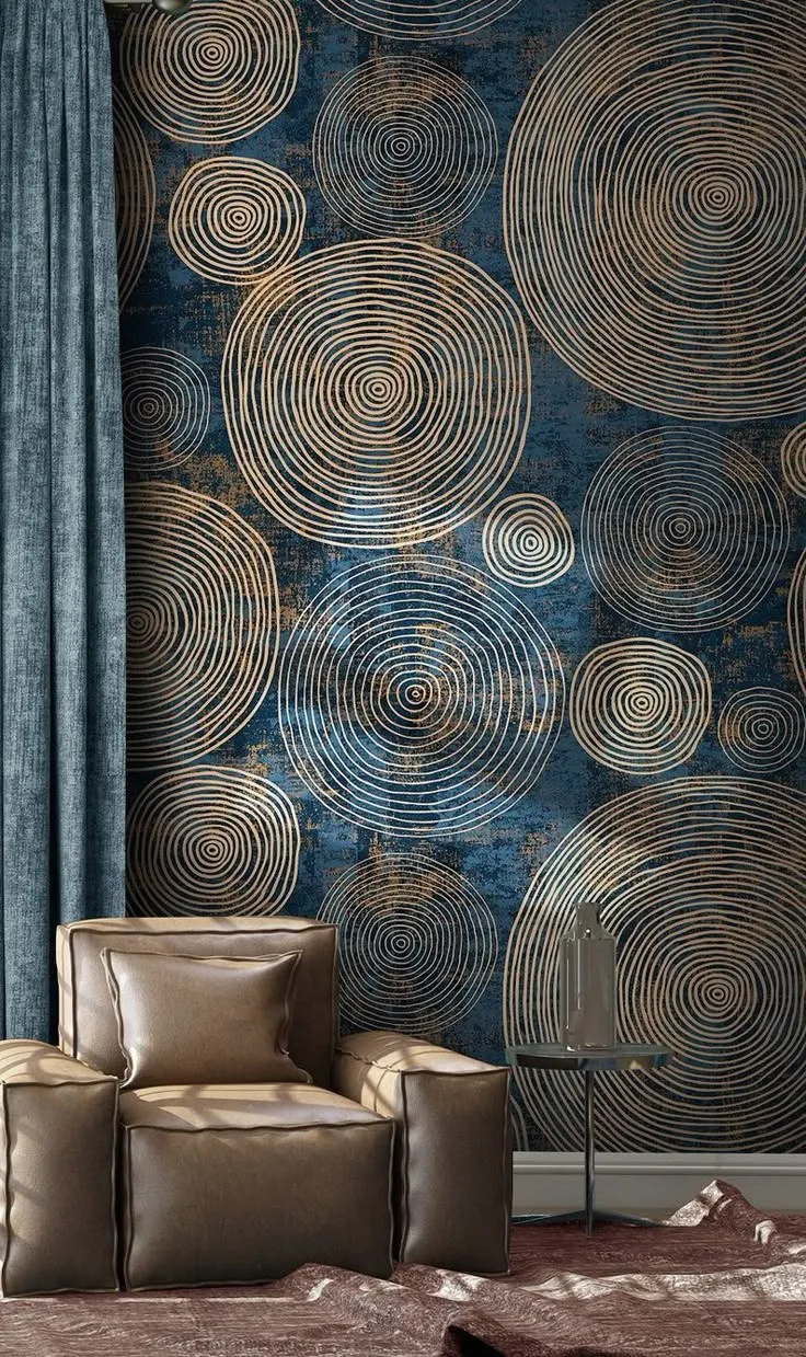 Metallic Circular Pattern Wallpaper