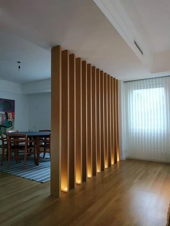 Wood Slat Room Divider
